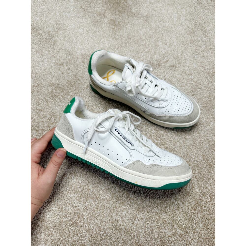 Sam Edelman Harper White Leather Sneakers Size 6.5